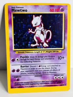 OC Miscut Mewtwo - Base Set 10/102 - Holographic Pokemon Card - Error - Image 5