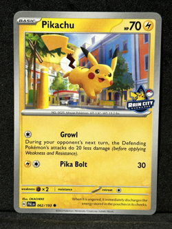 Pokémon Pikachu Rain City Showcase Promo Stamped Card EXCLUSIVE Charizard sleeve - Image 10