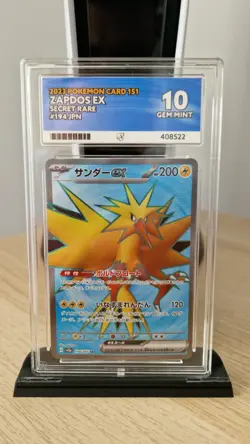 Pokemon Zapdos EX 194/165 Secret Rare Card Gem Mint Ace 10 - Image 2