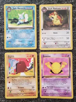 Vintage WOTC 1st Edition Team Rocket Pokemon Cards Dark Wartortle Raticate +++ - Image 2