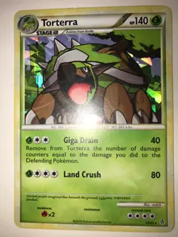 Torterra 10/95 Cracked Ice Holo HGSS Unleashed Rare Pokemon Card - Image 3