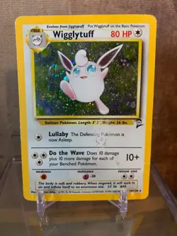 Wigglytuff - Base Set 2 Pokemon WOTC Card 19/130 2000 Holo Rare - HP Played - Image 3