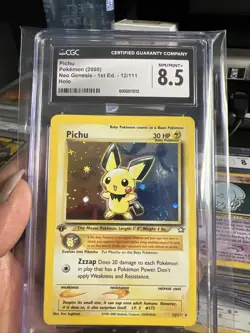 2000 Pokemon Neo Genesis 12 Pichu 1st Edition Holo Rare Pokemon TCG Card CGC 8.5 - Image 2