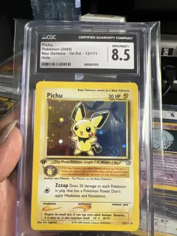 2000 Pokemon Neo Genesis 12 Pichu 1st Edition Holo Rare Pokemon TCG Card CGC 8.5 - Image 7