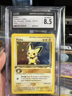2000 Pokemon Neo Genesis 12 Pichu 1st Edition Holo Rare Pokemon TCG Card CGC 8.5 - Image 8