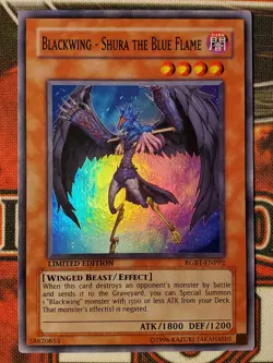 Yugioh Blackwing - Shura the Blue Flame RGBT-ENPP2 Super Rare Limited Edition LP - Image 1