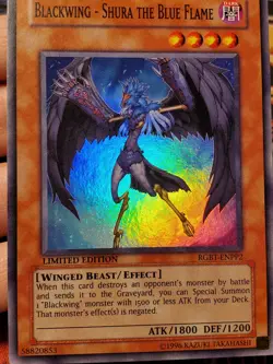 Yugioh Blackwing - Shura the Blue Flame RGBT-ENPP2 Super Rare Limited Edition LP - Image 5