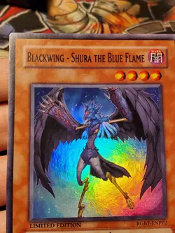 Yugioh Blackwing - Shura the Blue Flame RGBT-ENPP2 Super Rare Limited Edition LP - Image 6
