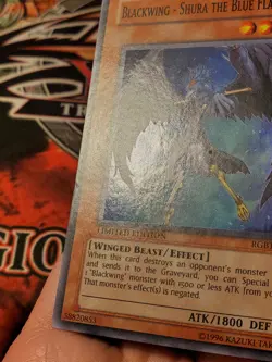 Yugioh Blackwing - Shura the Blue Flame RGBT-ENPP2 Super Rare Limited Edition LP - Image 8