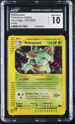 CGC 10 GEM MINT Nidoqueen 2003 Skyridge H21/H32 Holo Pokemon Card - Image 1