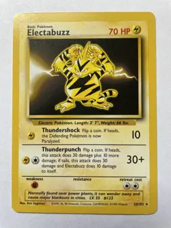 Electabuzz 20/102 LP-NM Non Holo Rare Unlimited Base Set WoTC 1999 Pokemon TCG - Image 1