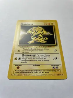 Electabuzz 20/102 LP-NM Non Holo Rare Unlimited Base Set WoTC 1999 Pokemon TCG - Image 2