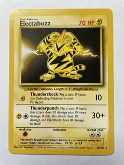 Electabuzz 20/102 LP-NM Non Holo Rare Unlimited Base Set WoTC 1999 Pokemon TCG - Image 7