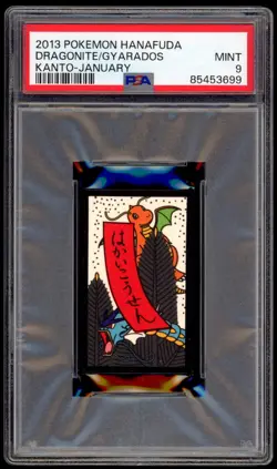 2013 PSA 9 Mint Dragonite Gyarados Kanto January Hanafuda Pokemon Card Japanese - Image 3