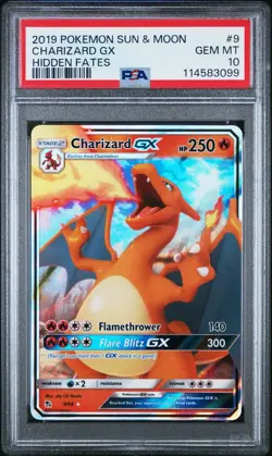 (PSA 10) Pokémon: Hidden Fates – Charizard GX #9 [Full Art] - Image 1