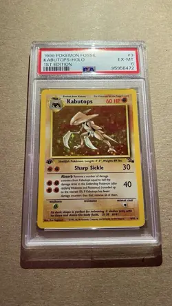 1999 Pokemon Fossil Kabutops - Holo 9/62 1st Edition PSA 6 EX-MT - Image 2