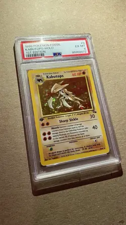 1999 Pokemon Fossil Kabutops - Holo 9/62 1st Edition PSA 6 EX-MT - Image 3