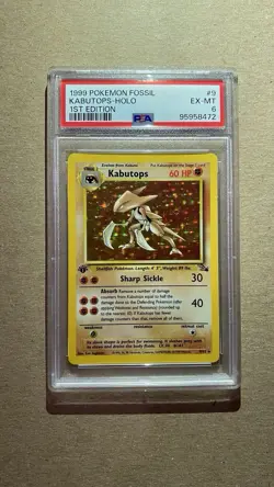 1999 Pokemon Fossil Kabutops - Holo 9/62 1st Edition PSA 6 EX-MT - Image 8