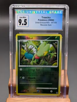 2008 Pokemon Great Encounters Treecko Reverse Holo #90 CGC Gem Mint 9.5/10 - Image 1