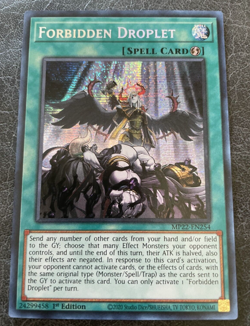 Yu-Gi-Oh! MP22-EN254 Forbidden Droplet x1 1st Ed Prismatic Secret Rare - Image 2