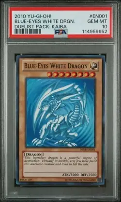 2010 Yu-Gi-Oh! Blue-Eyes White Dragon DPKB-EN001 Super Rare PSA 10 GEM MINT - Image 1