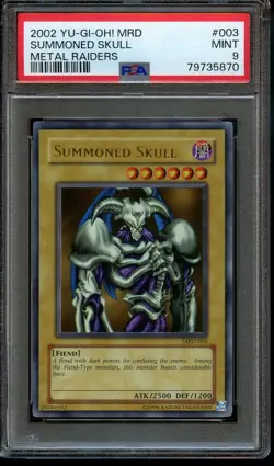 PSA 9 Summoned Skull MRD-003 Ultra Rare 2002 Yugioh Metal Raiders Original Print - Image 3