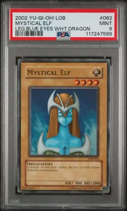 2002 Yu-Gi-Oh Mystical Elf LOB-062 PSA 9 Unlimited - Image 3