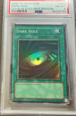 2002 YuGiOh! Dark Hole Super Rare Holo LOB-052 Legend BlueEyes WhiteDragon PSA 8 - Image 5