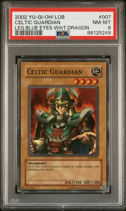 Yu-Gi-Oh! TCG Celtic Guardian Legend of Blue Eyes White Dragon LOB-007 PSA 8 - Image 1