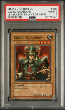 Yu-Gi-Oh! TCG Celtic Guardian Legend of Blue Eyes White Dragon LOB-007 PSA 8 - Image 2
