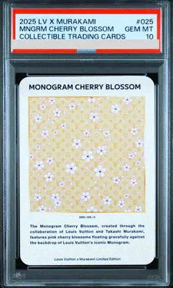 PSA 10 Louis Vuitton Takashi Murakami Monogram Cherry Blossom Trading Card 025 - Image 1