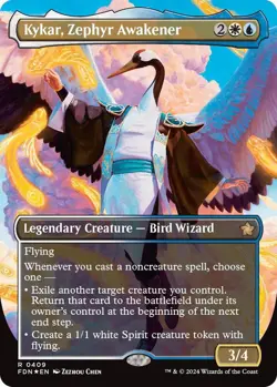MTG - Kykar, Zephyr Awakener (Borderless) MANA FOIL - Foundations - FDN 409 - Image 3