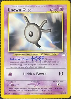 Unown [K] 58/64 Neo Revelation Regular - PokÃ©mon Card - Image 1