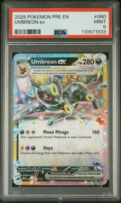 Prismatic Evolutions - Umbreon ex #60 - Graded PSA 9 Pokemon Card Mint - Image 1