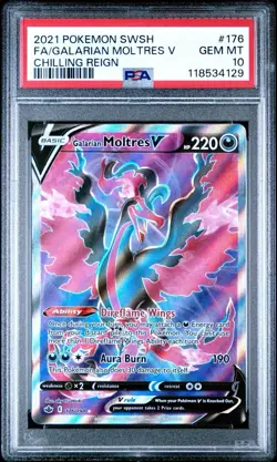 Galarian Moltres V 176/198 - Pokemon Chilling Reign Full Art - PSA 10 GEM MINT - Image 1
