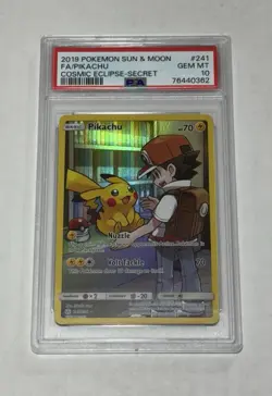 2019 Pokemon Sun & Moon - Cosmic Eclipse Pikachu PSA 10 #241/236 - Image 1