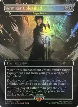 Light Play, Japanese MTG Foil Armiger Unleashed - Forge Anew - Rainbow Foil Secr - Image 2