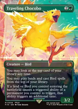 Near Mint x 1 Traveling Chocobo - Foil - Borderless Final Fantasy Variants - Image 1
