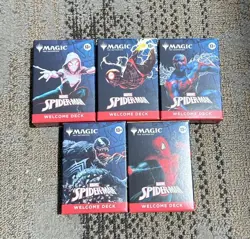 SDCC 2025 UNOPENED Magic The Gathering Spider-Man Deck COMPLETE SET 5  IN HAND - Image 5