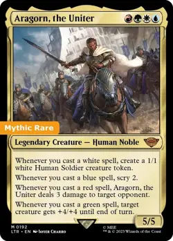 MTG Aragorn, the Uniter Lord of the Rings Mythic Rare Legendary - Human NM - Image 1