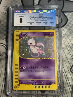 CGC 8 Mew 119/128 Expedition 1st ED Holo 2001 Pokemon Card Japanese - Image 1
