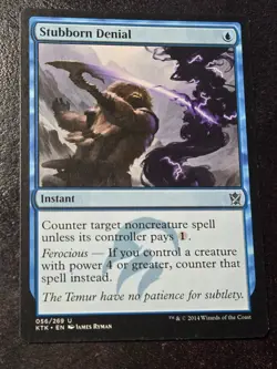 Stubborn Denial x1 Khans of Tarkir NM MTG  + *BONUS FULL ART* + Fast Shipping! - Image 1