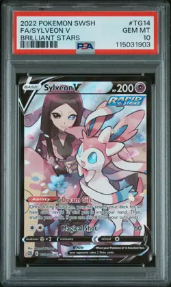 2022 Pokemon SWSH Brilliant Stars #TG14 FA Gallery Sylveon V PSA 10 Gem Mint - Image 1