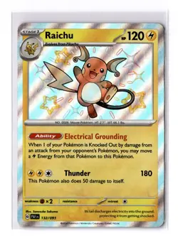 Raichu - 132/091 Scarlet & Violet Paldean Fates Shiny Rare -LP - POKEMON TCG - Image 1