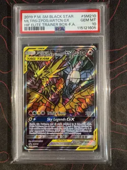 2019 Pokemon Moltres & Zapdos & Articuno GX Holo Black Star Promo SM210 PSA 10 - Image 1