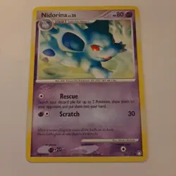 Nidorina Pokemon Card Level 25 HP 80 56/123 Regular 2007 - Image 1