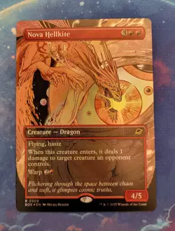 x1 Nova Hellkite Foil Borderless MTG Edge of Eternities NM SHIPS NOW - Image 1