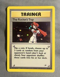The Rocketâ€™s Trap Holo 19/132 Pokemon Card Gym Heroes Vintage 2000 Nm- - Image 1