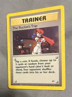 The Rocketâ€™s Trap Holo 19/132 Pokemon Card Gym Heroes Vintage 2000 Nm- - Image 3