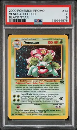 ðŸŸ¢ 2000 POKEMON PROMO BLACK STAR #13 VENUSAUR-HOLO PSA 5 Vintage Rare - Image 1